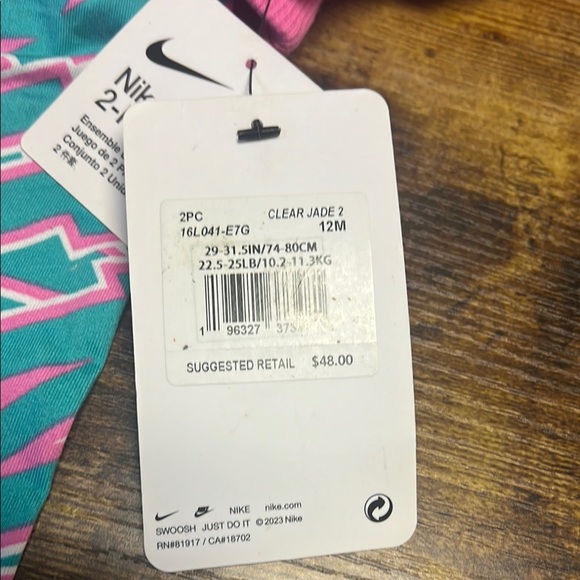 Nike Kids Pink and Teal Bottoms Set - Picture 3 of 3